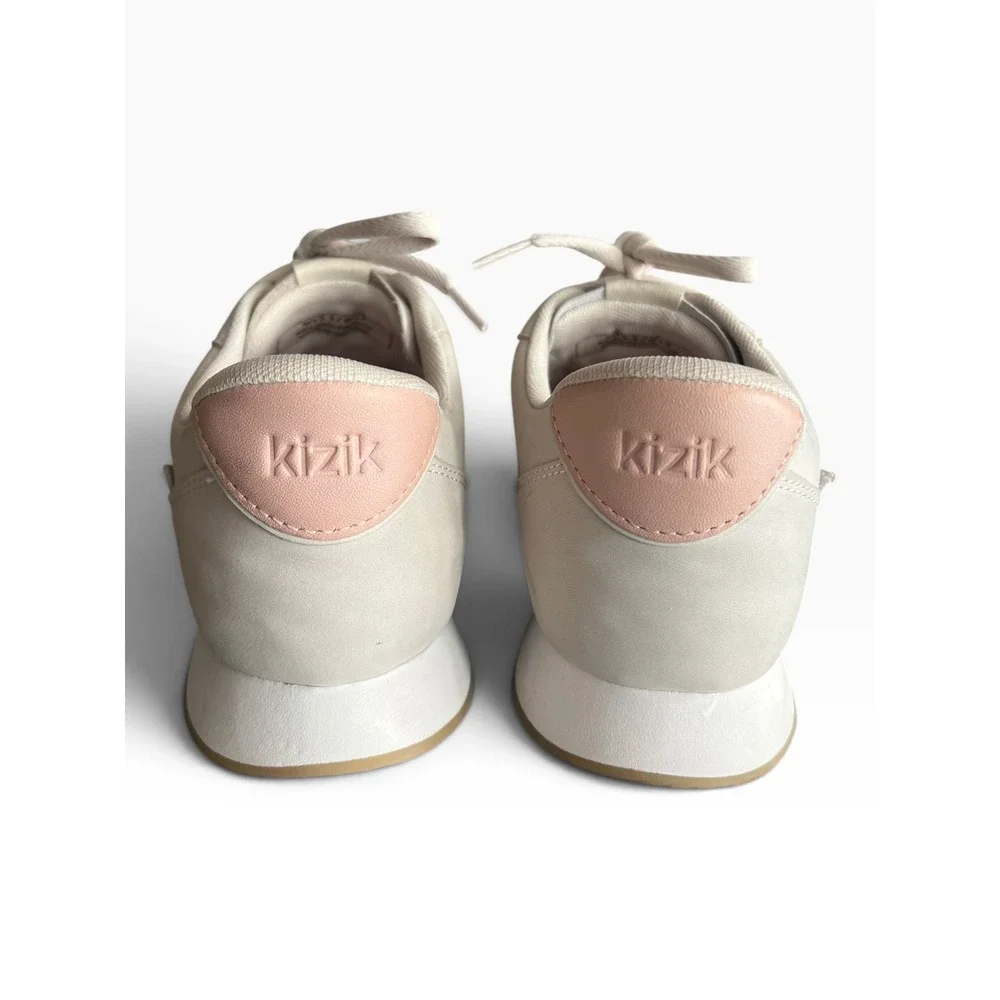 Kizik Milan Hands-Free Sneakers Sand Rose Suede Leather Low Top Womens Size 7